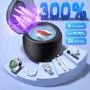 AI Ultrasonic Retainer Cleaner, 250ML Retainer Cleaner Machine for Dentures, Mouth Guards, Braces, Toothbrush Heads, Jewelry, Ring, 50kHz Digital ultrasonic Cleaner with 4 Modes (Black)