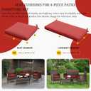 3 Pack Outdoor Replacement Cushions, Fit for 4-Seater Wicker Rattan Patio Conversation Set, 36x18x3,18x18x3, Liner & Cover, Red