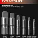 6-Piece Pipe Extractor Set, Heavy Duty Broken Pipe Nipple Extractor for Removing Damaged Threaded Fittings & Stripped Pipes, 1/8" to 1" (Fits 1/2", 3/4" Water Pipes), with Durable Storage Case