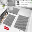 Arotive Luxury Bathroom Rugs 47x17, Extra Soft Thick Absorbent Shaggy Chenille Bath Rugs, Non-Slip Machine Wash Dry, Bath Mats for Bathroom Floor, Tub and Shower, Home Decor Accessories, Light Grey