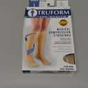 Truform 15-20 mmHg Compression Stockings for Men and Women, Knee High Length, Closed Toe, Beige, Large