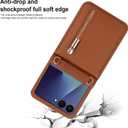 for Samsung Galaxy Z Flip 7 Luxury Zipper Wallet Phone Case, Multi-Function Kickstand Card Holder Adjustable Crossbody Strap, Fashion Flip Case.(Brown)
