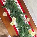 70 Inch Winter Christmas Real Touch Norfolk Pine Garland for Doors Mantle, Green Artificial Greenery XMAS Garland for Indoor Outdoor, Rustic Farmhouse Christmas Fireplace Mantle Home Decoration
