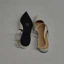 C.Paravano Women's Slingback Flats & Heels - Pointed Toe, Ankle Strap, Comfortable Leather Dress Shoes (9, White Flats)