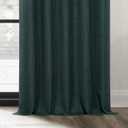 HPD Half Price Drapes - Faux Linen Curtains for Living Room (1 Panel) - 50W X 108L - Textured Room Darkening Curtains for Bedroom 108 Inches Long - Drapes for Home Decor, Focal Green