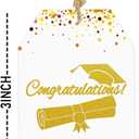 3 x 50 Pcs Class of 2026 Graduation Gift Tags 2x3 inch Hangable Congratulation Gift Tags for College High School Graduation Party Favors(Gold Foil)
