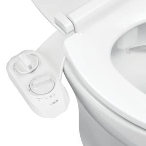 LUXE Bidet NEO 185 Plus - Dual Nozzle, Non-Electric Bidet Attachment for Toilet Seat, Patented Slide-In Install, 360° Self-Clean, EZ-Lift to Clean, Feminine & Rear Wash (White)