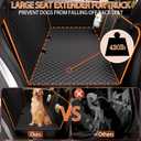 Chilino Back Seat Extender for Dogs - Large Space, Waterproof Dog Car Seat Cover for Back Seat with Hard Bottom Holds 420lbs, 600D Heavy-Duty Upgraded Material Dog Hammock for CarBlack