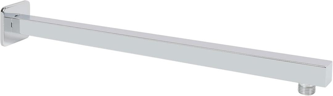 HarJue Shower Arm, Rain Shower Head Extension Extender, With Flange and Teflon Tape, Made of Thicken Stainless Steel for Bathroom Rainfall Shower (20 Inch, Chrome)