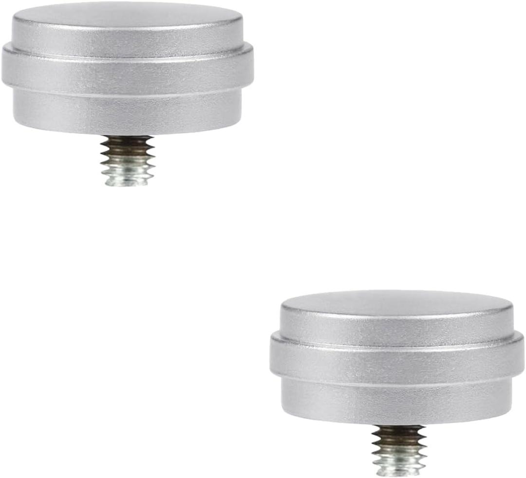 KAMANINA End Cap Replacement Finials for 3/4 or 5/8 Inch Curtain Rods, Drapery Rod Ends with M6 Standard Screws, Set of 2, Shiny Silver
