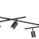 GLOBE Electric 59829 64" 6-Light Track Lighting, Matte Black Finish, Center Swivel Bar, Adjustable Heads, GU10 Base, Dimmable, Modern Industrial Lighting