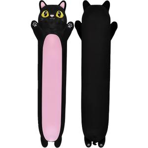 Black Cat Plush Body Pillow for Kids | Long Stuffed Animal Cuddle Pillow | Soft Hugging Toy | Plushie Gift for Girls & Boys | Long Plush Body Pillow for Sleep & Comfort | Small, 23 Inches