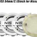 4PCS Wheel Center Caps for Nissan Replacement Accessories, ABS Wheel Rim Hubcaps Hub Cover, 54mm/2.13 Inch (Silver)
