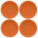 Replacement Lids for Pyrex 2-Cup Glass Food Storage Container Bowls, 5-Inch Plastic Round Lids Covers fits Pyrex 7200-PC, Airtight & Leakproof (4-Pack, Orange)