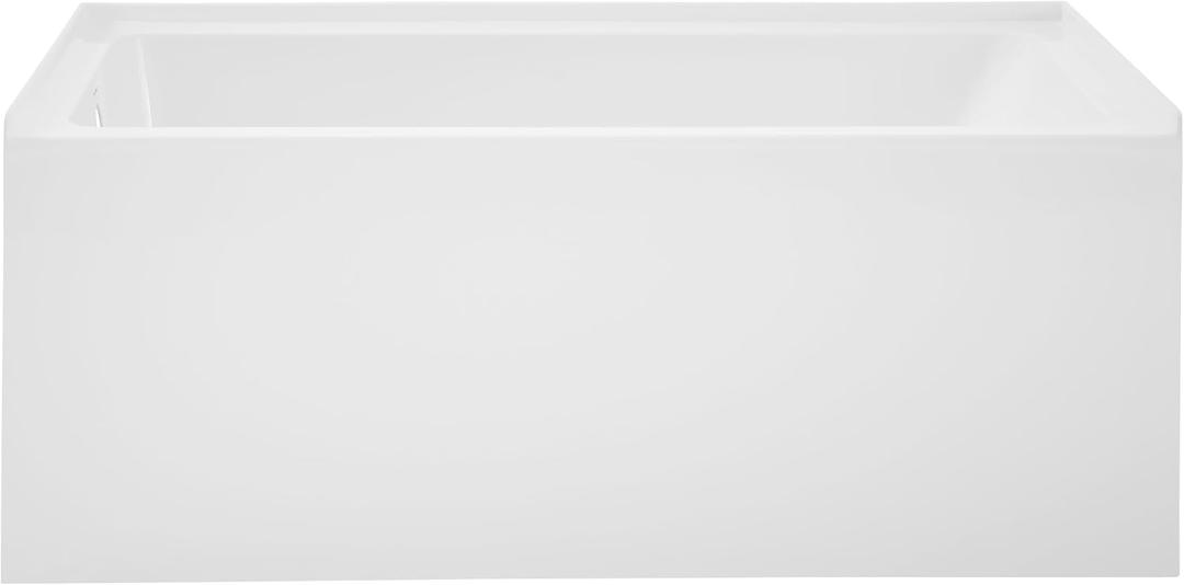 Voltaire 54 x 30 Skirted Left Drain Soaking Alcove Bathtub in Glossy White