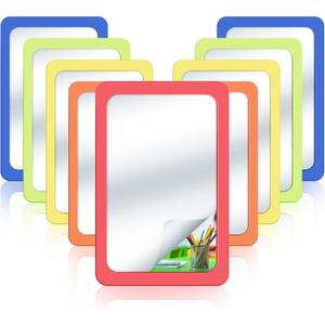 Dandat 10 Pcs Unbreakable Shatter Proof Mirror for Kids 6 x 4 Inches Small Pastel Unbroken Lock Mirrors Bulk for School DIY Crafts Nursery Montessori Daycare Classroom Speech Therapy (Warm Colors)