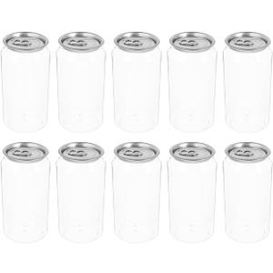 ABOOFAN 10pcs Plastic Juice Bottles with Sealed Aluminum Caps, 400ml Leakproof Drink Containers  Compatible for Automatic Cup Sealer