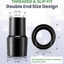 1 Pack Vacuum Threaded Hose Cuff, Press Fit Over 1.5" OD Wand & Fits 1.5" ID Threaded Hose, Compatible with Cen-Tec 65555 and ProTeam 1.5" OD Aluminum Wand, Vacuum Cleaner Connector
