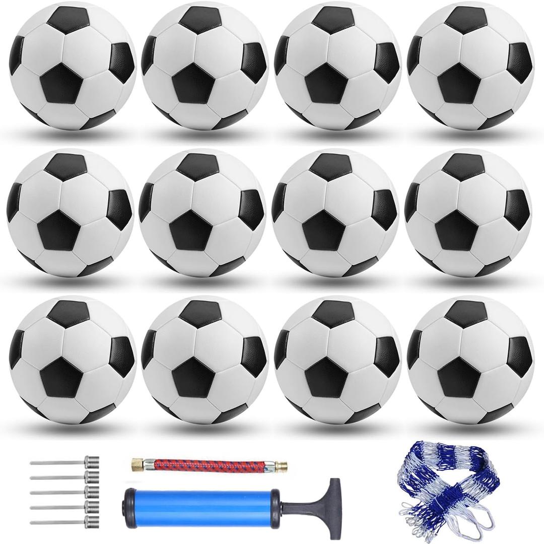 12-Pack Operation Christmas Bulk Items Soccer Ball with Pump Needles Official Size 3/4/5 Soccer Ball for Teens and Adults, Ideal for Indoor Outdoor,Party Favors Gifts