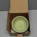 LoeJan Elevated Cat Food Bowl, 5 Oz Ceramic Raised and Tilted Water Bowl, Anti Vomiting and Protect Pets' Spines Dishes for Small Dog, Fat Faced Cat, Kitten (Green, 1 Pack)