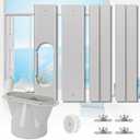 UNAOIWN Portable Air Conditioner Window Kit, Adjustable Vertical/Horizontal Sliding Window Kit Plate for AC Unit, AC Window Vent Kit, AC Window Seal Suitable for 5.1” AC Exhaust Hose