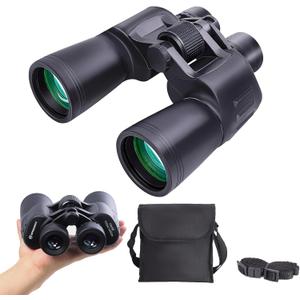 BRESSER 12x50 Binoculars for Adults High Powered with HD Optical System, Non-Slip Grip, Waterproof, Shockproof, Low Light Vision for Bird Watching Hunting Football Games Travel Stargazing Cruise