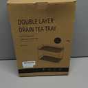 Seoneiro Whiskey Tray, Glass Cup Rack, Mug Holder, Coffee Cup Organizer, Bathroom Countertop Organizer with Drain Board Wine Glass Decorative, Food Tray, Kitchen Spice Rack (Amber-2)