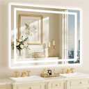 48X36 LED Bathroom Mirror with Lights, Anti-Fog, Dimmable, Backlit + Front Lit, 3 Colors, Modern Lighted Bathroom Vanity Mirror for Home/Hotel/Apartment, Memory Function, Shatterproof Tempered Glass