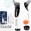 Heated Pore Vacuum, Blackhead Remover with Strong 3-Level Suction, 5 Nozzles for Deep Cleaning Face, Nose & Sensitive Skin, Professional Pore Extractor & Facial Kit