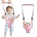 Baby Walking Harness Handheld Baby Walker Assistant Belt Adjustable Toddler Infant Walker Safety Harnesses Standing Up Walking Learning Helper with Detachable Crotch for 9-24 Month (Pink Pig)