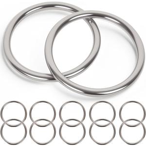 1.57 inch Metal O Rings,Stainless Steel Round Ring Buckles 5/32" Wire Diameter,Metal Rings for Crafts,Solid Welded Loop(8, ID5/32*D1.57(40mm))