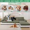 MAXIJIN Couch Cushion Covers for Sectional Sofa, Stretch Sofa Cushion Cover Washable Furniture Protector with Elastic Bottom & Non-Slip Strap for Pets Kids (1PC XL Seat Cover, Army Green)