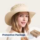 ACUSHLA Straw Sun Hat for Women Wide Brim Vintage Boater Summer Beach