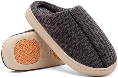 Women's and Men's Knit Memory Foam Slippers Ultra-Soft plush lining House Warm Bedroom Shoes with Anti-slip Sole for Indoor & Outdoor (6-7 Women/4-5 Men, Black)