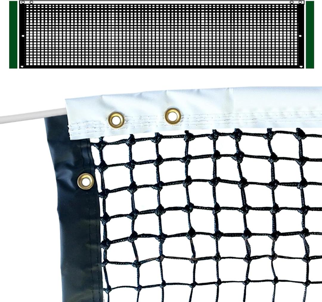 Professional Tennis Net 42FT Heavy Duty Nylon Net High Strength Non-Deforming Standard Replacement Tennis Net with 2 Fiberglass Dowels, Compatible with All Standard Outdoor Indoor Tennis Posts