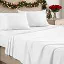 Utopia Bedding Queen Sheet Set - Brushed Microfiber - Soft Bed Sheets for Queen Size Bed Set - Includes 1 Fitted, 1 Flat, & 2 Pillow Cases - Deep Pocket (White)