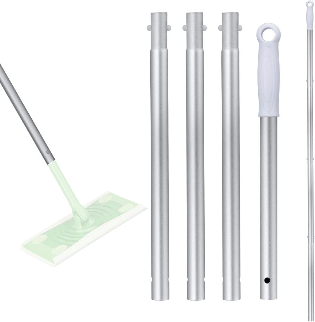 Mop Handle Replacement Compatible with swiffer mop, Mop Stick Compatible with swiffer Sweeper Mop, 4-Section 44" Mop Handle Replacement Stick (Mop Head&Base not Include)