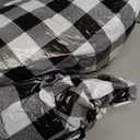 KENOBEE 6ft Picnic Table and Bench Cover, Camping Essentials RV Gear, 72in Waterproof Windproof Outdoor Elastic All Around Tablecloth, Fitted Rectangle Tables and Seats, Black-White Checkered