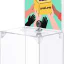 Uniclife Tall Acrylic Donation Box with Lock, 6.7" x 5" x 8", Clear Suggestion Box with Slot and Lock, Ballot Box with Sign Holder, Plastic Raffle Box Storage Container for Fundraising Voting Charity