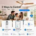 48 Inch Smart Flush Mount Ceiling Fan with Lights and Remote, Low Profile