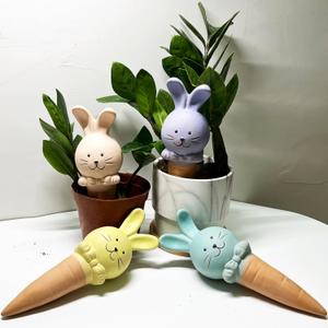 4 Pcs Plant Terracotta Self Watering Spikes, Vacation Plant Self Watering Devices, Clay Plant Watering Stakes Suitable for Indoor Plant Watering Globes Bunny Gifts Women Mom Grandma Wife Rabbit