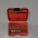 14 Pieces Screw Extractor Set, 35# Cr-Mo & 6542 HSS Steel Cobalt Left Hand Drill Bits Set for Removing Stripped Screws and Broken Bolts Ez Out Screw Extractor Set Broken Bolt Extractor Kit