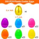 Olixmlya 500 PCS 2.4" Fillable Plastic Easter Eggs, Empty Easter Eggs Colorful Plastic Eggs Bulks Easter Basket Stuffers Hunt Easter Party Favor for Kids Teens Boys Girls