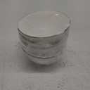 Ceramic Soup Bowls - 10 Ounce Gold Rim Small Bowls - Premium Bone China - for Ice Cream,Rice,Side Dish,Snack,Dessert - Dishwasher and Microwave Safe - Set of 5 (4.5 inches)