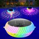 FirstE Solar Floating Pool Lights, 7.6" Dynamic RGB Color Floating Solar Pool Lights IP68 Waterproof, Light Sensing LED Pool Decor Light for Inground, Above Ground Pools, Outdoor, Garden, Party (White)