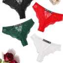 Avidlove Women Sexy Panties Lace Cheeky Panty Rhinestone Bikini Underwear 1-4 Pack (Large)