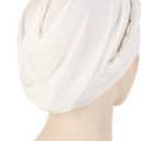 African Women Turban Hats - Braid Twist Solid Caps Pre Tied Chemo Cancer Headscarf Headwrap Hair Cover (White)