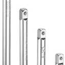 uxcell 1/4" Drive Impact Extension Bar 2" 3" 4" 6" Chrome Vanadium Steel Extra Long Socket Wrench Extender Square Drive Socket Handle for Loosening and Tightening Silver 4-Piece Set