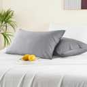 BEDELITE Pillow Cases Standard Size Set of 2, Rayon Derived from Bamboo, Cooling Pillow Cases for Hot Sleepers & Night Sweats, Breathable and Silky Soft Envelope Pillowcases(Silver Grey, 20"x26")