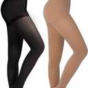 UISLII Tights for Women, 2-4 Pairs 70D Opaque Pantyhose Control Top Tights, Black Soft Stockings for Elegance Women, S-M